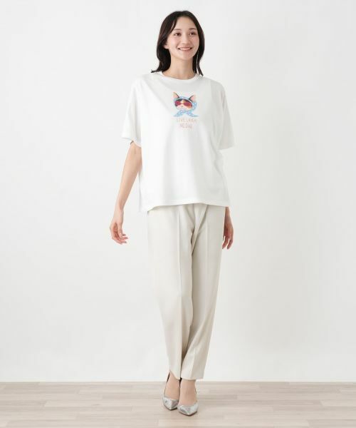Leilian PLUS HOUSE / レリアンプラスハウス Tシャツ | 三毛猫プリントTシャツ【NEMIKA】 | 詳細1