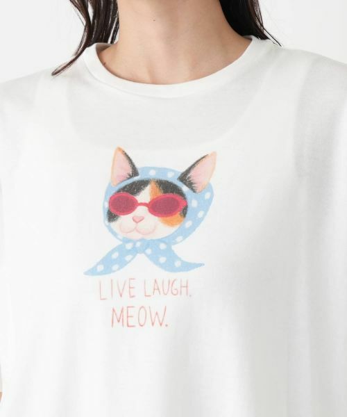 Leilian PLUS HOUSE / レリアンプラスハウス Tシャツ | 三毛猫プリントTシャツ【NEMIKA】 | 詳細7