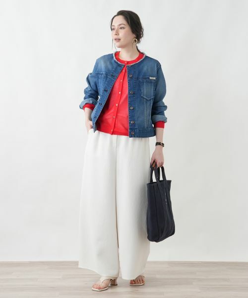 Leilian PLUS HOUSE / レリアンプラスハウス その他パンツ | 洗えるワイドパンツ（アイボリー）