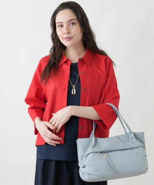 Leilian PLUS HOUSE / レリアンプラスハウス シャツ・ブラウス | 洗えるコットンブラウス（ラズベリー）