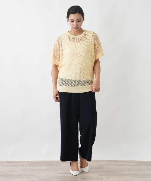 Leilian PLUS HOUSE / レリアンプラスハウス ニット・セーター | スパンコールメッシュニットプルオーバー【HAND】 | 詳細1