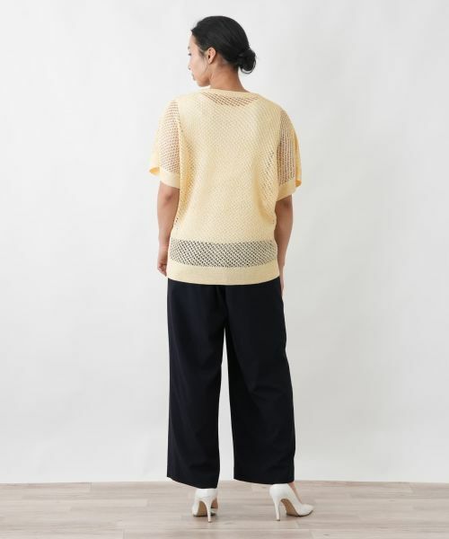 Leilian PLUS HOUSE / レリアンプラスハウス ニット・セーター | スパンコールメッシュニットプルオーバー【HAND】 | 詳細3