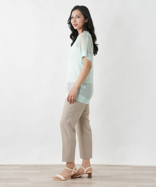 Leilian PLUS HOUSE / レリアンプラスハウス ニット・セーター | スパンコールメッシュニットプルオーバー【HAND】 | 詳細5