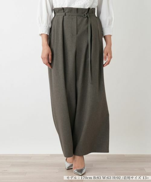 Leilian PLUS HOUSE / レリアンプラスハウス その他パンツ | ワイドパンツ【NEMIKA】（チャコールグレー）