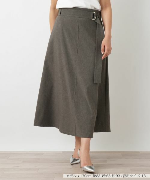 Leilian PLUS HOUSE / レリアンプラスハウス ミニ・ひざ丈スカート | スカート【NEMIKA】（チャコールグレー）