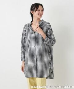 Leilian PLUS HOUSE / レリアンプラスハウス シャツ・ブラウス | ギンガムチュニックブラウス【NEMIKA】