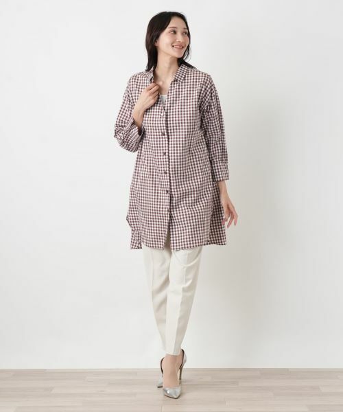 Leilian PLUS HOUSE / レリアンプラスハウス シャツ・ブラウス | ギンガムチュニックブラウス【NEMIKA】 | 詳細4