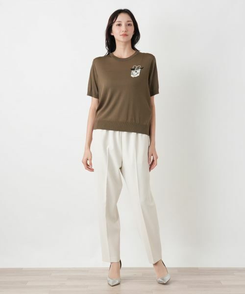 Leilian PLUS HOUSE / レリアンプラスハウス ニット・セーター | 猫モチーフクルーネックニット【NEMIKA】 | 詳細1