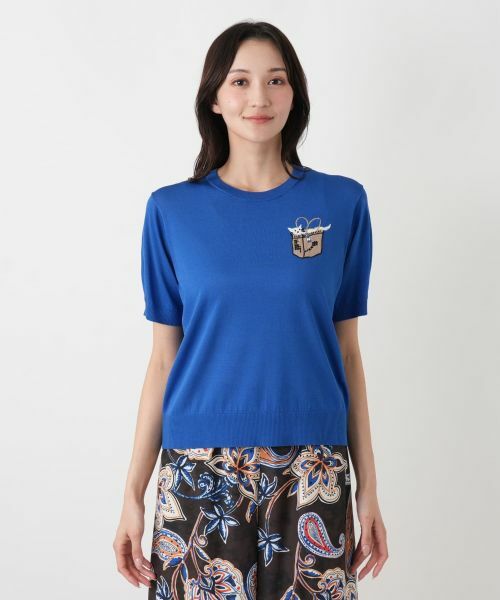 Leilian PLUS HOUSE / レリアンプラスハウス ニット・セーター | 猫モチーフクルーネックニット【NEMIKA】 | 詳細10