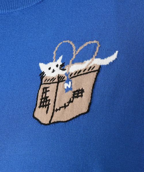 Leilian PLUS HOUSE / レリアンプラスハウス ニット・セーター | 猫モチーフクルーネックニット【NEMIKA】 | 詳細17
