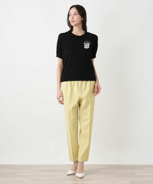 Leilian PLUS HOUSE / レリアンプラスハウス ニット・セーター | 猫モチーフクルーネックニット【NEMIKA】 | 詳細4