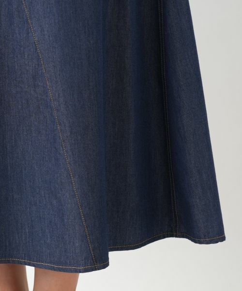 Leilian PLUS HOUSE / レリアンプラスハウス ミニ・ひざ丈スカート | デニム調 パネルフレアスカート【NEMIKA】 | 詳細11