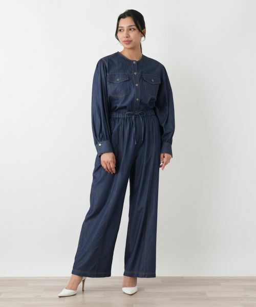 Leilian PLUS HOUSE / レリアンプラスハウス その他パンツ | デニム調 センターシームワイドパンツ【NEMIKA】 | 詳細1