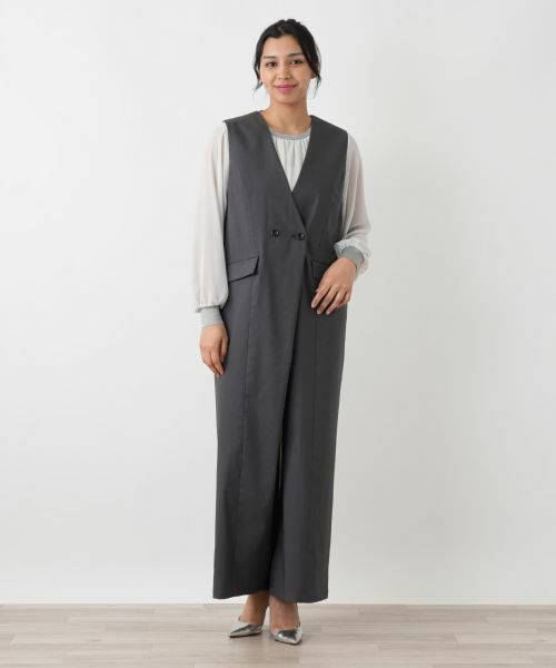 Leilian PLUS HOUSE / レリアンプラスハウス その他パンツ | ダブルブレストワイドオールインワン【NEMIKA】 | 詳細1