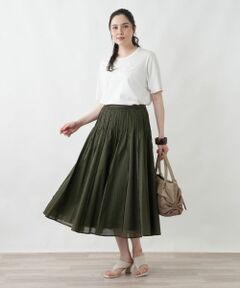 Leilian PLUS HOUSE / レリアンプラスハウス ミニ・ひざ丈スカート | 洗えるスカート