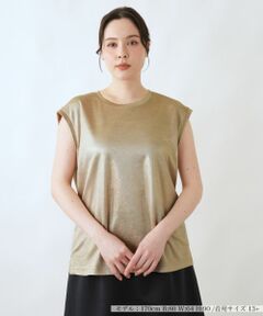 Leilian PLUS HOUSE / レリアンプラスハウス カットソー | シャイニーフレンチスリーブプルオーバー【BOURGE】