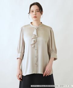 Leilian PLUS HOUSE / レリアンプラスハウス シャツ・ブラウス | アシンメトリーフリルブラウス【BOURGE】