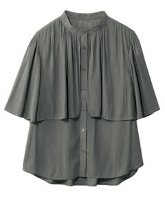 Leilian PLUS HOUSE / レリアンプラスハウス シャツ・ブラウス | ケープライクブラウス【BOURGE】