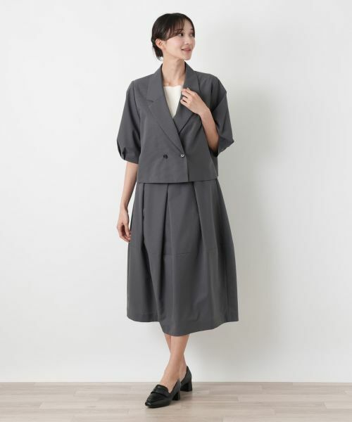 Leilian PLUS HOUSE / レリアンプラスハウス テーラードジャケット | エアドッツクロップドジャケット【BOURGE】 | 詳細1