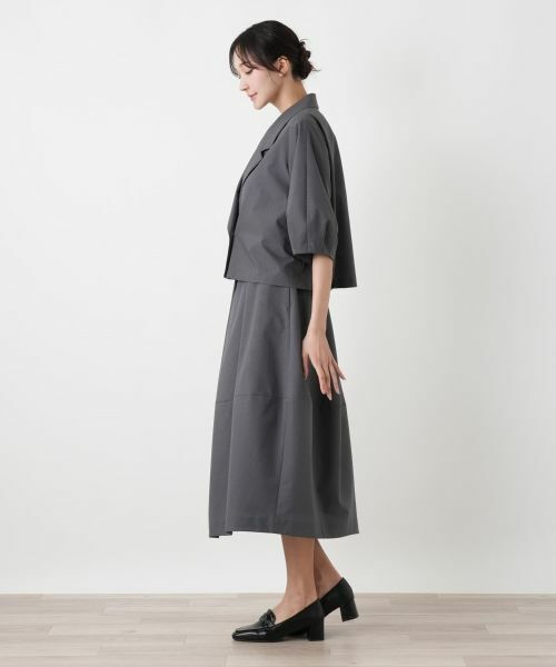 Leilian PLUS HOUSE / レリアンプラスハウス ミニ・ひざ丈スカート | エアドッツコクーンシルエットスカート【BOURGE】 | 詳細5