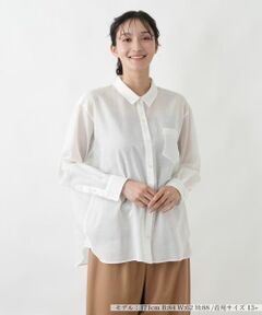 Leilian PLUS HOUSE / レリアンプラスハウス シャツ・ブラウス | ウォッシャブル麻混シャツ【SORAGE】