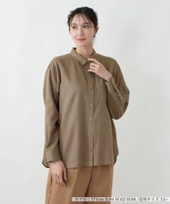 Leilian PLUS HOUSE / レリアンプラスハウス シャツ・ブラウス | ウォッシャブル麻混シャツ【SORAGE】