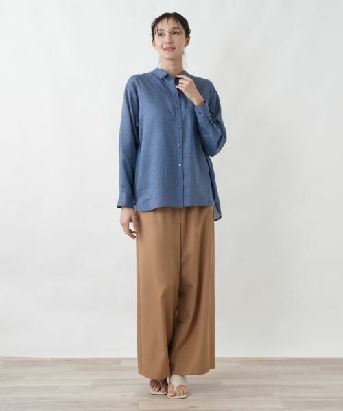 Leilian PLUS HOUSE / レリアンプラスハウス シャツ・ブラウス | ウォッシャブル麻混シャツ【SORAGE】 | 詳細4