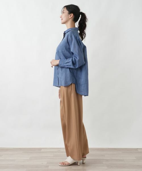 Leilian PLUS HOUSE / レリアンプラスハウス シャツ・ブラウス | ウォッシャブル麻混シャツ【SORAGE】 | 詳細5