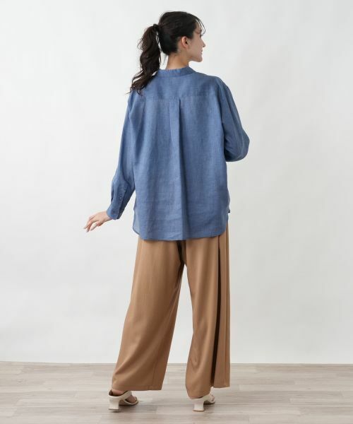 Leilian PLUS HOUSE / レリアンプラスハウス シャツ・ブラウス | ウォッシャブル麻混シャツ【SORAGE】 | 詳細6