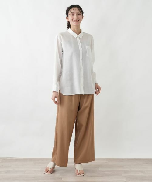 Leilian PLUS HOUSE / レリアンプラスハウス シャツ・ブラウス | ウォッシャブル麻混シャツ【SORAGE】 | 詳細7
