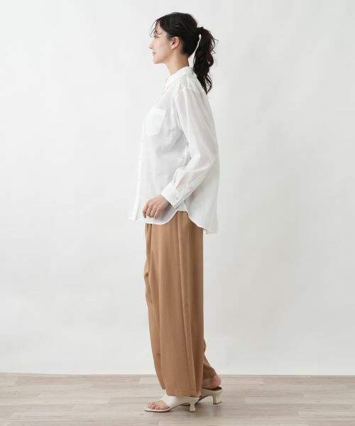 Leilian PLUS HOUSE / レリアンプラスハウス シャツ・ブラウス | ウォッシャブル麻混シャツ【SORAGE】 | 詳細8