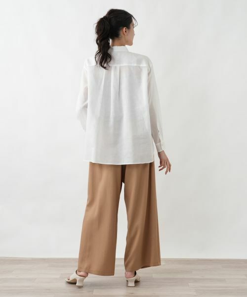 Leilian PLUS HOUSE / レリアンプラスハウス シャツ・ブラウス | ウォッシャブル麻混シャツ【SORAGE】 | 詳細9