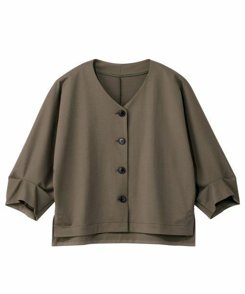 Leilian PLUS HOUSE / レリアンプラスハウス テーラードジャケット | カットソーライトジャケット【SORAGE】（モカ）