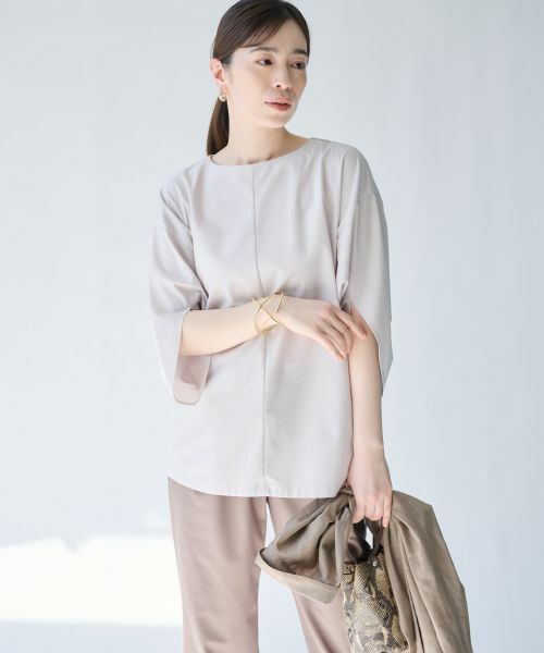 Leilian PLUS HOUSE / レリアンプラスハウス シャツ・ブラウス | ニュアンススリーブカットソー【SORAGE】 | 詳細1