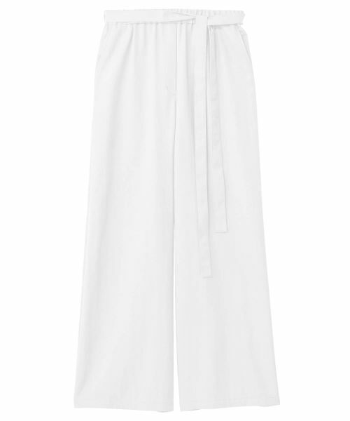 Leilian PLUS HOUSE / レリアンプラスハウス その他パンツ | ツイルワイドパンツ【SORAGE】（アイボリー）