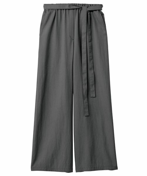 Leilian PLUS HOUSE / レリアンプラスハウス その他パンツ | ツイルワイドパンツ【SORAGE】（チャコール系）