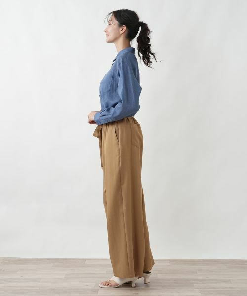 Leilian PLUS HOUSE / レリアンプラスハウス その他パンツ | ツイルワイドパンツ【SORAGE】 | 詳細2