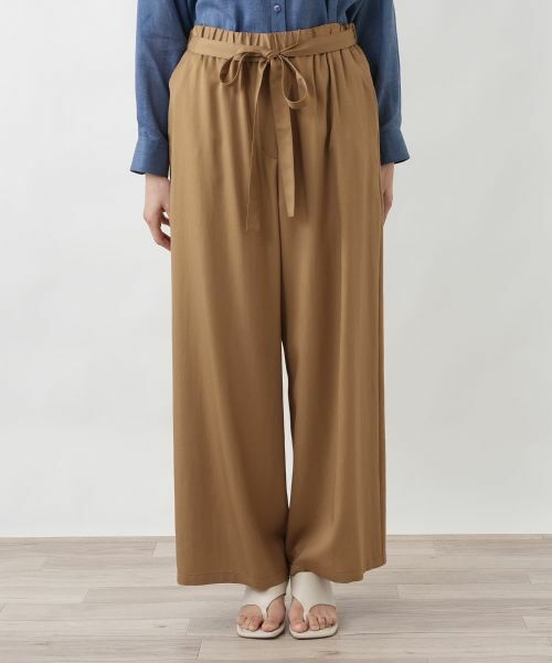 Leilian PLUS HOUSE / レリアンプラスハウス その他パンツ | ツイルワイドパンツ【SORAGE】 | 詳細4