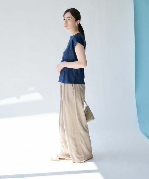 Leilian PLUS HOUSE / レリアンプラスハウス その他パンツ | フィブリルサテンワイドパンツ【SORAGE】 | 詳細3