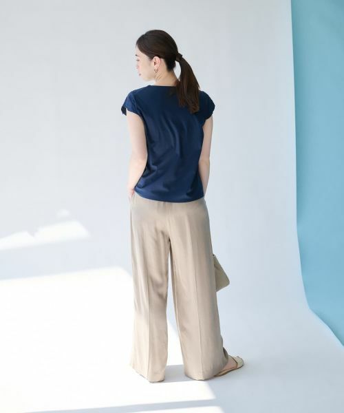 Leilian PLUS HOUSE / レリアンプラスハウス その他パンツ | フィブリルサテンワイドパンツ【SORAGE】 | 詳細5