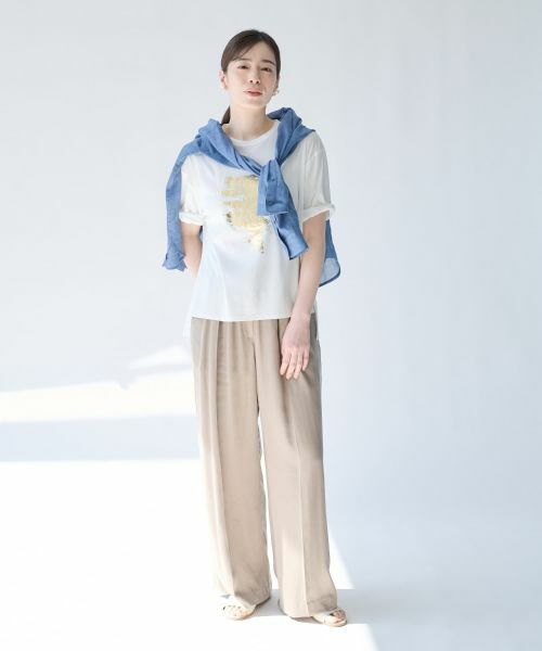 Leilian PLUS HOUSE / レリアンプラスハウス その他パンツ | フィブリルサテンワイドパンツ【SORAGE】 | 詳細7