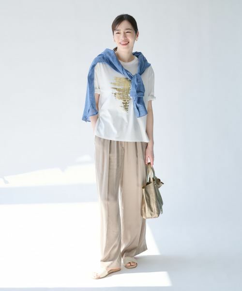 Leilian PLUS HOUSE / レリアンプラスハウス その他パンツ | フィブリルサテンワイドパンツ【SORAGE】 | 詳細9