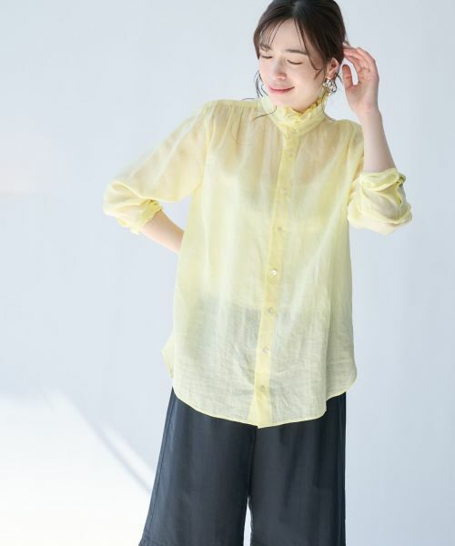 Leilian PLUS HOUSE / レリアンプラスハウス シャツ・ブラウス | 大人のフリルシアーシャツ【SORAGE】 | 詳細1