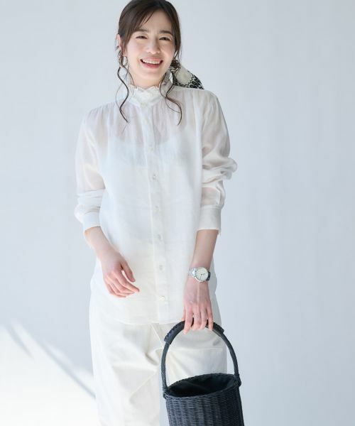 Leilian PLUS HOUSE / レリアンプラスハウス シャツ・ブラウス | 大人のフリルシアーシャツ【SORAGE】 | 詳細11