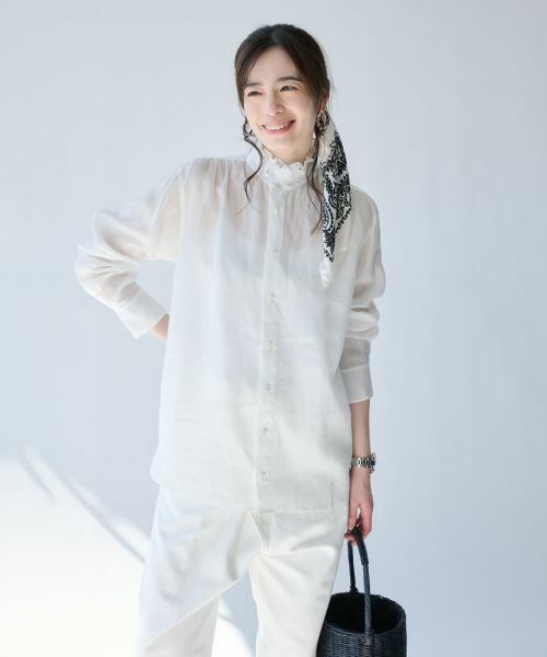 Leilian PLUS HOUSE / レリアンプラスハウス シャツ・ブラウス | 大人のフリルシアーシャツ【SORAGE】 | 詳細12