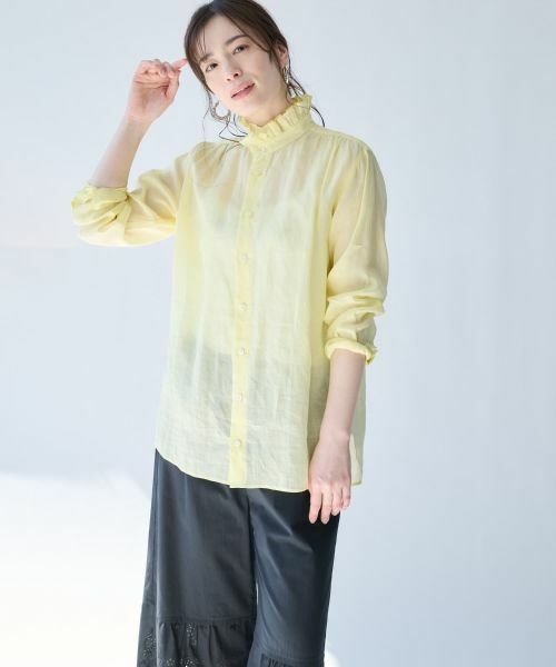 Leilian PLUS HOUSE / レリアンプラスハウス シャツ・ブラウス | 大人のフリルシアーシャツ【SORAGE】 | 詳細2
