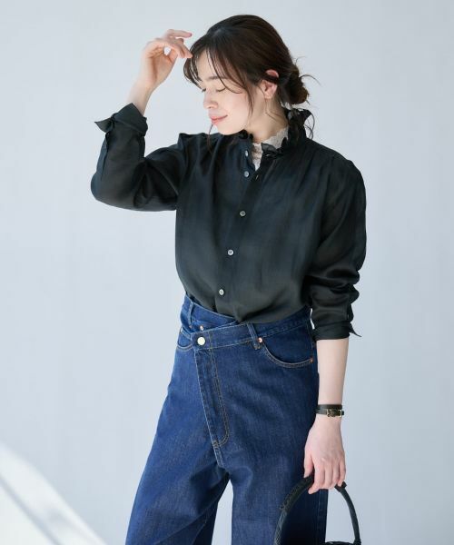 Leilian PLUS HOUSE / レリアンプラスハウス シャツ・ブラウス | 大人のフリルシアーシャツ【SORAGE】 | 詳細20