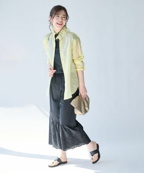 Leilian PLUS HOUSE / レリアンプラスハウス シャツ・ブラウス | 大人のフリルシアーシャツ【SORAGE】 | 詳細4