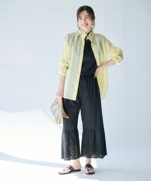 Leilian PLUS HOUSE / レリアンプラスハウス シャツ・ブラウス | 大人のフリルシアーシャツ【SORAGE】 | 詳細5