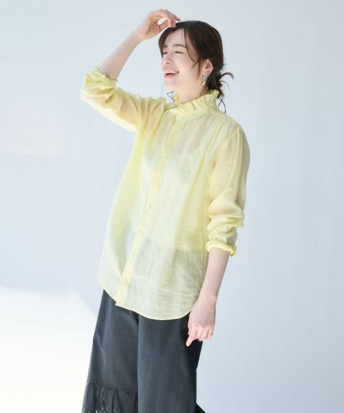 Leilian PLUS HOUSE / レリアンプラスハウス シャツ・ブラウス | 大人のフリルシアーシャツ【SORAGE】 | 詳細7
